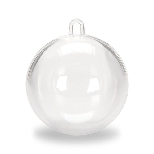 Darice Clear Plastic Acrylic Fillable Ball Ornament 80mm Pack of 6