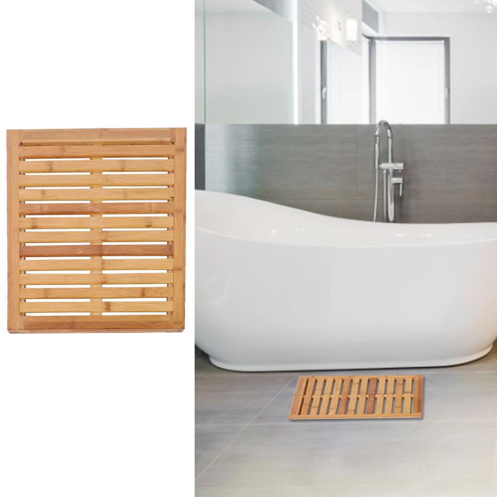 Mgaxyff AntiSkid Bathtub Mat Bamboo Strip Shower Floor Mats Foot Pad