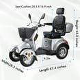 thumbnail image 5 of QEEKA All Terrain Mobility Scooter,500lbs Capacity - 800W,Handicap Scooter for Seniors & Adults,Silver, 5 of 11