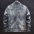 thumbnail image 3 of Chaqueta vaquera con cremallera en V para hombre, abrigo vaquero moderno para hombre, ropa de abrigo holgada Y2k al precio más bajo, ropa popular coreana, moda de lujo nueva, 3 of 4