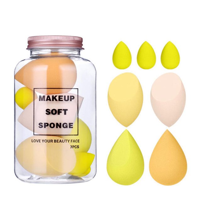 Esponjas De Maquillaje Esponjas De Base Adecuadas Para Crema Facial Base Corrector Herramientas De Belleza 7 Uds Advancent CE007261-02