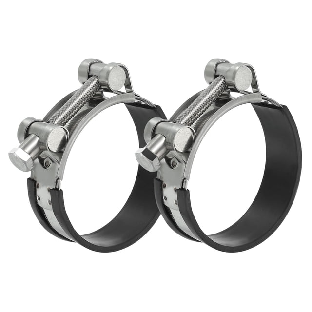 T-Bolt Hose Clamp, Rubber Cushioned Intake Intercooler Pipe Tube Clamps Stainless Steel Radiator Hose Clamp 74-79mm