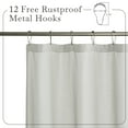 thumbnail image 6 of NICETOWN Linen Shower Curtain Semi Sheer Button Hole Half Privacy Quick Dry Shower Curtains for Bathroom, Grey, 72"x84", Hooks Included, 6 of 8