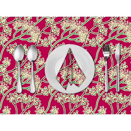 

eloria Abstract Printed Table Heat Resistant Placemats Dining Table Mats With Napkins Cotton Canvas Size : 12x18 Inches | Pack of 6