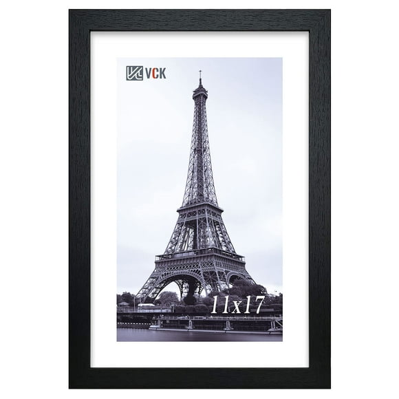 Set de marcos para fotos de madera con marco para póster VCK, 28 x 43 cm, color negro