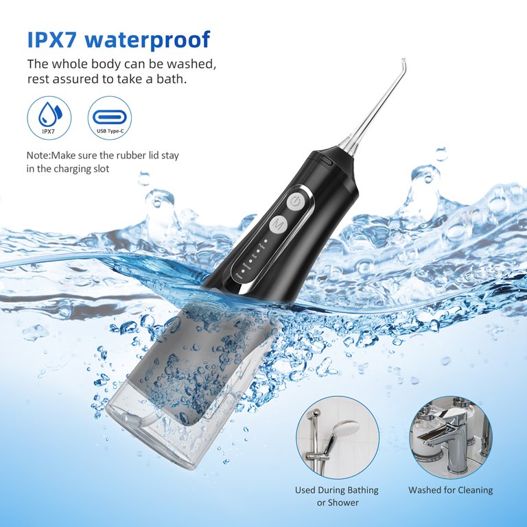 Cshidworld Cordless Water Flosser, 300ML Tank, 4 Modes photo 3
