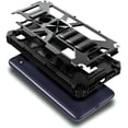 thumbnail image 3 of Nagebee Case for Alcatel Lumos (DALN5023), Alcatel Axel (5004R) with Tempered Glass Screen Protector (Full Coverage), Full-Body Shockproof [Military-Grade] Built in Kickstand Heavy-Duty Case (Black), 3 of 5