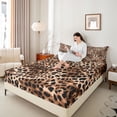 thumbnail image 4 of Castle Fairy Leopard Print Twin Sheet Sets for Boys Girls,Cheetah Print Bedding, 4 of 7