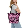 thumbnail image 4 of Tote Bag for Women, pink black zebra print striped Large Capacity Handbags Womens Laptop Work Beach Tote Bags, Reusable Grocery Shoulder Bags Gifts for Women Work Gym Shopping Travel, 4 of 6