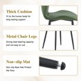thumbnail image 4 of Hi loPres 5-Piece Dining Table Set for 4, 31.5" White Round Desk with Storage Basket, Four Green PU Chairs, Modern Apartment Kitchen, 4 of 10