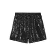 thumbnail image 6 of Mufeng Kids Girls Sequin Shorts Sparkly Hip Hop Jazz Dance Shorts Glitter High Waist Rave A Line Black 10, 6 of 7