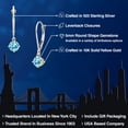 thumbnail image 2 of Gem Stone King 925 Silver and 10K Yellow Gold Blue Apatite Dangle Earrings for Women | 0.99 Cttw | Gemstone Birthstone | Round 5MM, 2 of 6