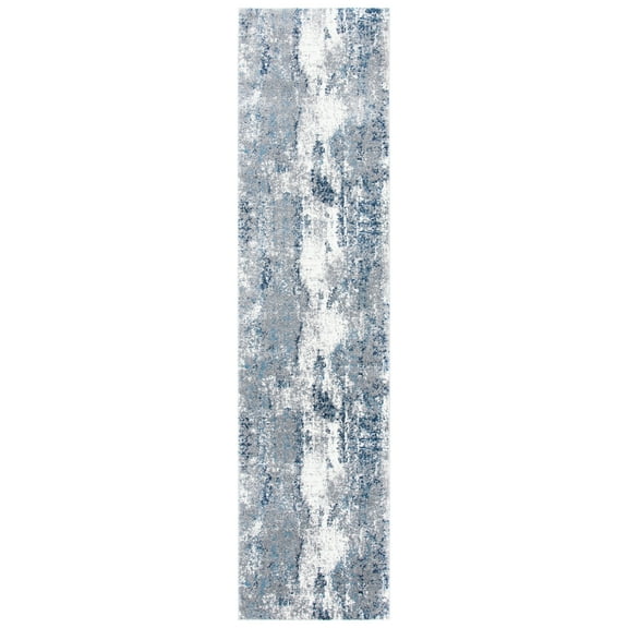SAFAVIEH Lilypond Candelario Abstract Runner Rug, Grey/Blue, 2' x 12'