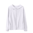 thumbnail image 2 of CCRFTGI Jacket for Kids Boys Girls 10-12 Lightweight Upf Sun Protection Zipper Long Sleeve Rash Guard Cover Up Hooded Cooling Shirt Summer Jacket White 3-4 Years, 2 of 4