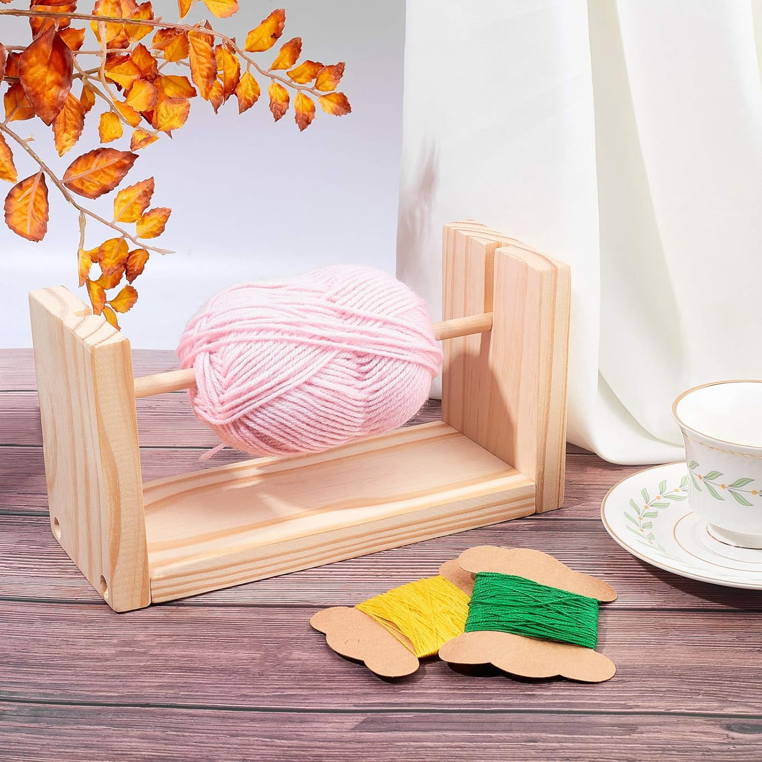 Wooden Weaving Loom Roller Frames Yarn Knitting Tools DIY Craft Tools BurlyWood 240x100x130mm