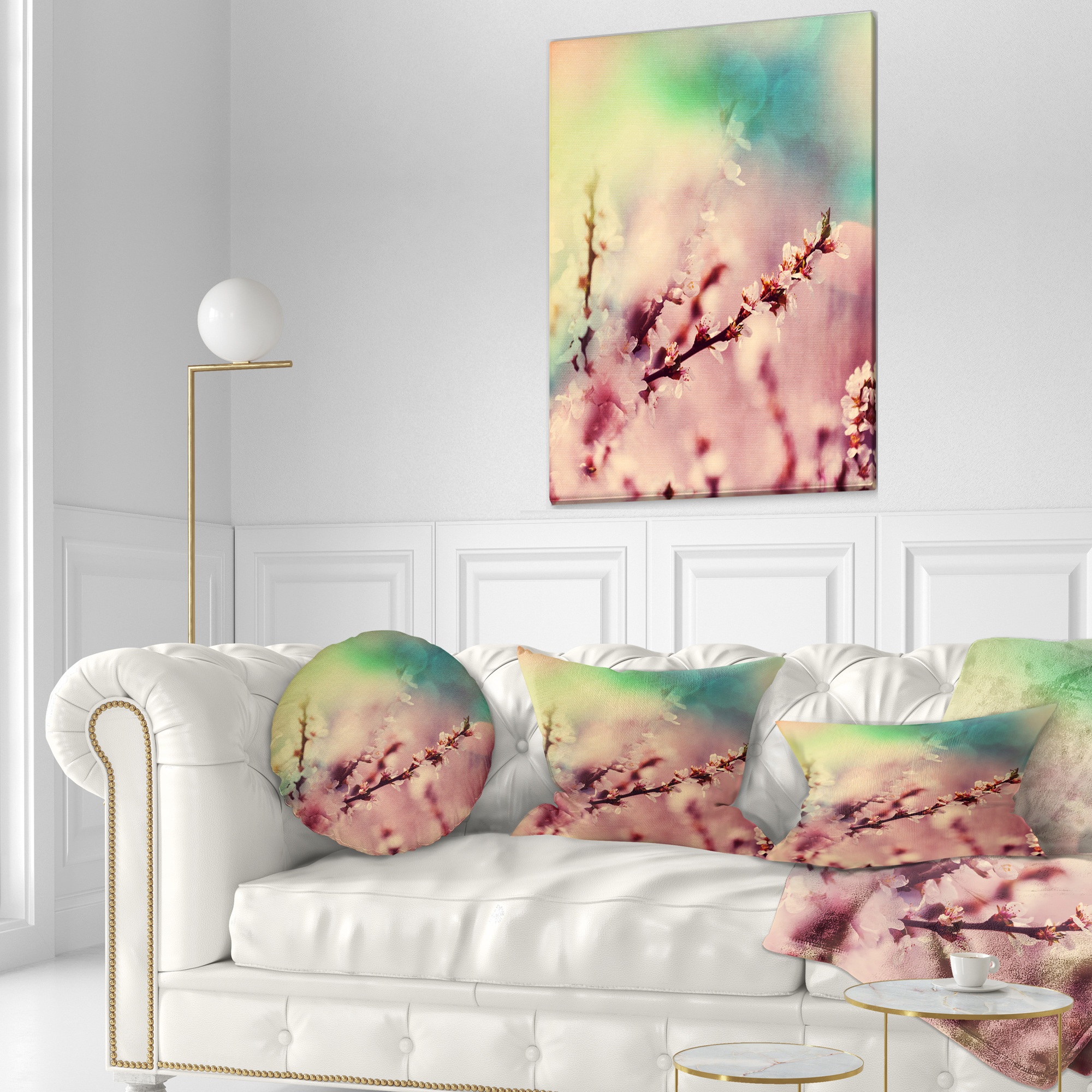 Designart 12" x 20" Pink Polyester Throw Pillow