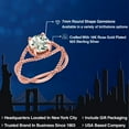 thumbnail image 2 of Gem Stone King 1.10 Ct Round Green Prasiolite 18K Rose Gold Plated Silver Ring, 2 of 6
