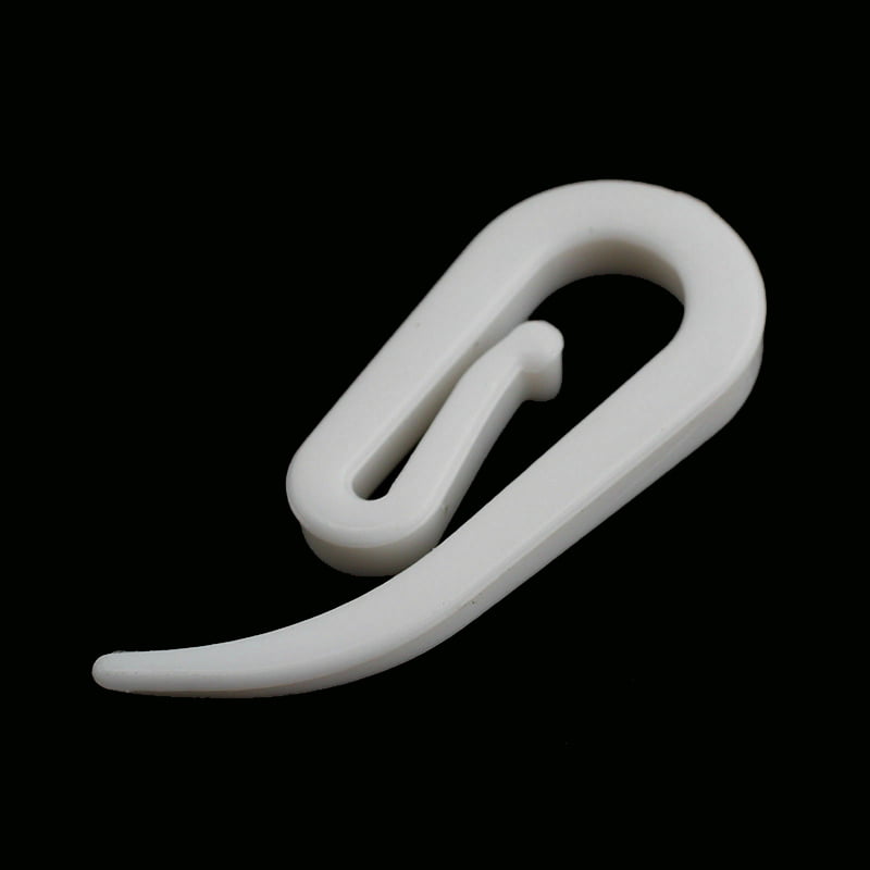 HIGH QUALITY CURTAIN HOOKS FOR CURTAINS WHITE PLASTIC NYLON TAPE GLIDERS 