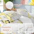 thumbnail image 2 of Gnome with Bedding Duvet Cover Set Full Size 4 Pieces Lemon Rustic Yellow Checked Wood Grain Bedding Set with Zipper Closure, 1 Comforter Cover 86x86 Inches 1 Flat Sheet & 2 Pillow Cases, 2 of 7