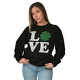 thumbnail image 4 of St Patrick's Day Shamrock Love Women Crewneck Sweatshirt Brisco Brands X, 4 of 6