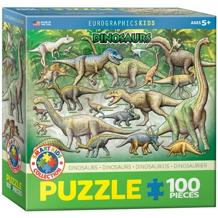Pirate Ship Jigsaw - Dinosaurs 100 Piece Jigsaw Puzzle, Box size: 8 x 8 x 2.37 By EuroGraphics Ship from US