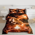 thumbnail image 2 of Homewish Cartoon Animal Dragon Queen Comforter Set,Western Fantasy Bedding Sets,Orange Black Bedding Comforter Set For Boys Kids,Super Cozy Room Decor Reversible,3pcs, 2 of 8