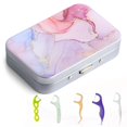 thumbnail image 1 of Estuche portátil para hilo dental Gerkia, diseño mármol rosa, 1 of 7
