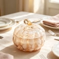 thumbnail image 4 of 5.12 Inch Glass Pumpkin Jar Candle, Pumpkin Shaped Candle Fall Candles, Autumn Decorative Pumpkins for Fall, Halloween Candle for Home Thanksgiving Pumpkin Decor & Fall Candles and Lanterns, 4 of 5