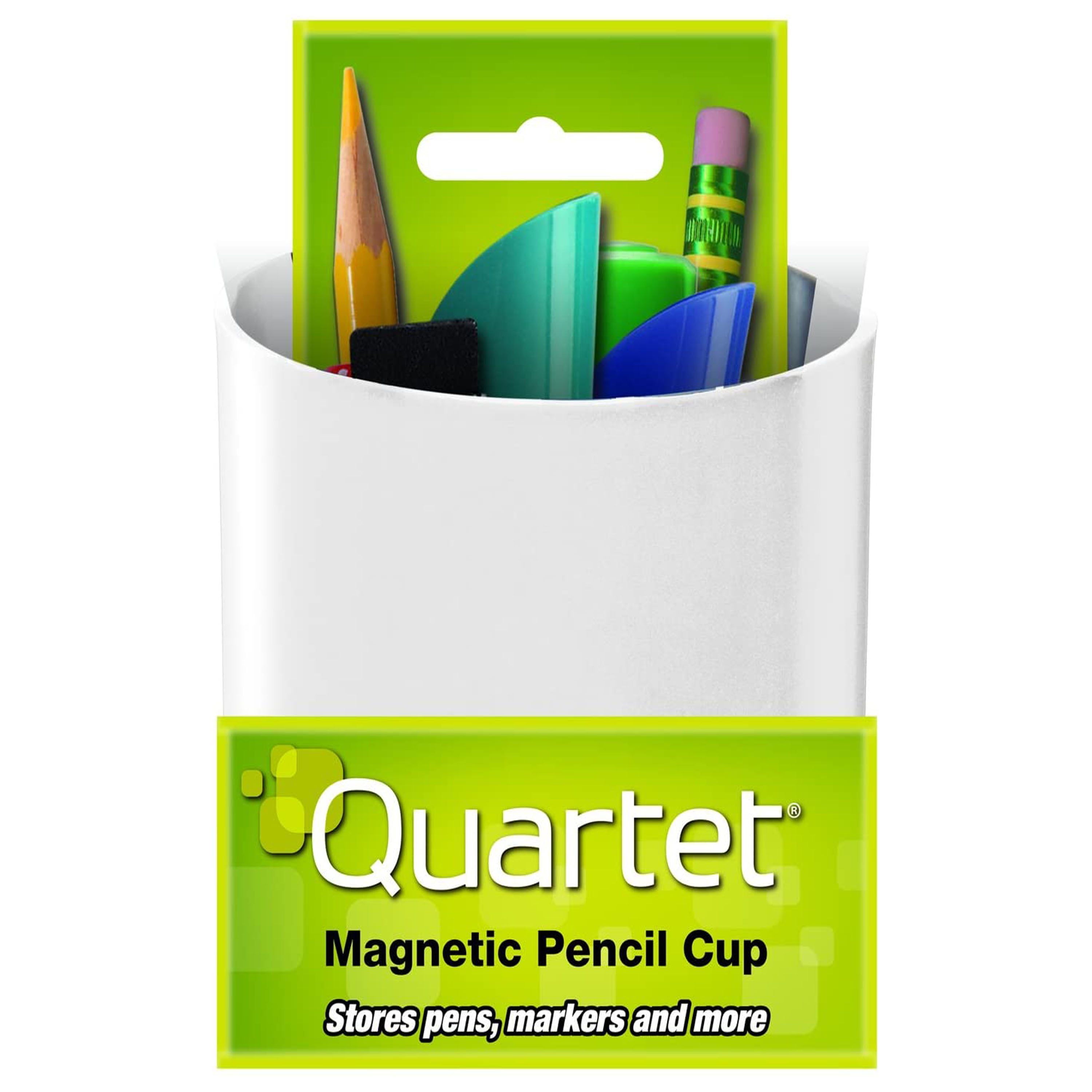 48120-WT Free Shipping Quartet Magnetic Pencil/Pen Cup Holder White 
