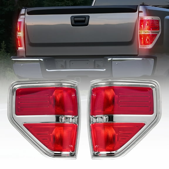 VEVOR Tail Light Assembly Compatible with 2009 2010 2011 2012 2013 2014 Ford F150 F-150, 2PCS Left Driver & Right Passenger Side OE Replacement Taillight Rear Brake Lamps without Bulbs