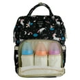 thumbnail image 5 of LEQUEEN Diaper Bag Backpack Baby Nursing Nappy Bags with Insulated Pockets Black Unicorn Backpack, 5 of 6