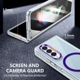 thumbnail image 5 of Magnetic Crystal Clear for Samsung Galaxy Z Fold 3 Case Compatible with MagSafe Screen Camera Guard Slim & Lightweight Anti Fingerprint Yellowing Resistant Hard PC Shockproof Case, Purple, 5 of 12