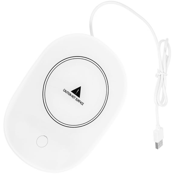 unbranded USB Heat Preservation Beverage Constant Temperature Cup Warmer Desktop Coasters Heating Pad for Office Home Travel (White)