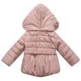thumbnail image 2 of Richie House Little Girls Pink Hood Matching Belt Padded Jacket 5, 2 of 2