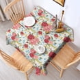 thumbnail image 2 of Pioneer Flower Floral Print Pattern Square Tablecloth,Waterproof Square Table Cover,Wipeable Spillproof Washable Table Cover for Home Kitchen Party Decor 42"X42"(107x107cm), 2 of 6