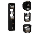 thumbnail image 5 of DUOSONG Black Wengue 2-Shelf Rectangle Linen Cabinet Black Particle Board Furniture Primary Living Space Cabinets, 5 of 9