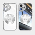 thumbnail image 6 of Compatible with iPhone 16 Case, [Military Grade Drop Tested][Camera Lens Protection][Built in Kickstand] Translucent Tempered Glass Slim Back Soft Edge Magnetic Cover,Gray, 6 of 8
