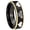 Black And Gold Step Edge, variant on Zelda Heart Triforce Dome Brushed Finish Blue Tungsten Ring 10MM