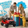 thumbnail image 6 of 24V Ride on Toys for Big Kids, 2 Seater Ride On Car with Remote Control, Ride on Truck w/ 4-Wheeler Suspension, LED Headlights, Battery Indicator, Bluetooth, 3 Speed, Electric Car for Ages 3-8, Red, 6 of 7