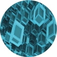 thumbnail image 1 of Ahgly Company Machine Washable Indoor Round Transitional Medium Teal Green Area Rugs, 6' Round, 1 of 7