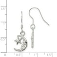 thumbnail image 4 of 925 Sterling Silver Moon & Star (11x28mm) Earrings, 4 of 4