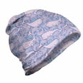 thumbnail image 1 of Whales Unisex Beanie, Wavy Motifs and Happy Fish, Hiking Outdoors, Sky Blue Pale Mauve, by Ambesonne, 1 of 1