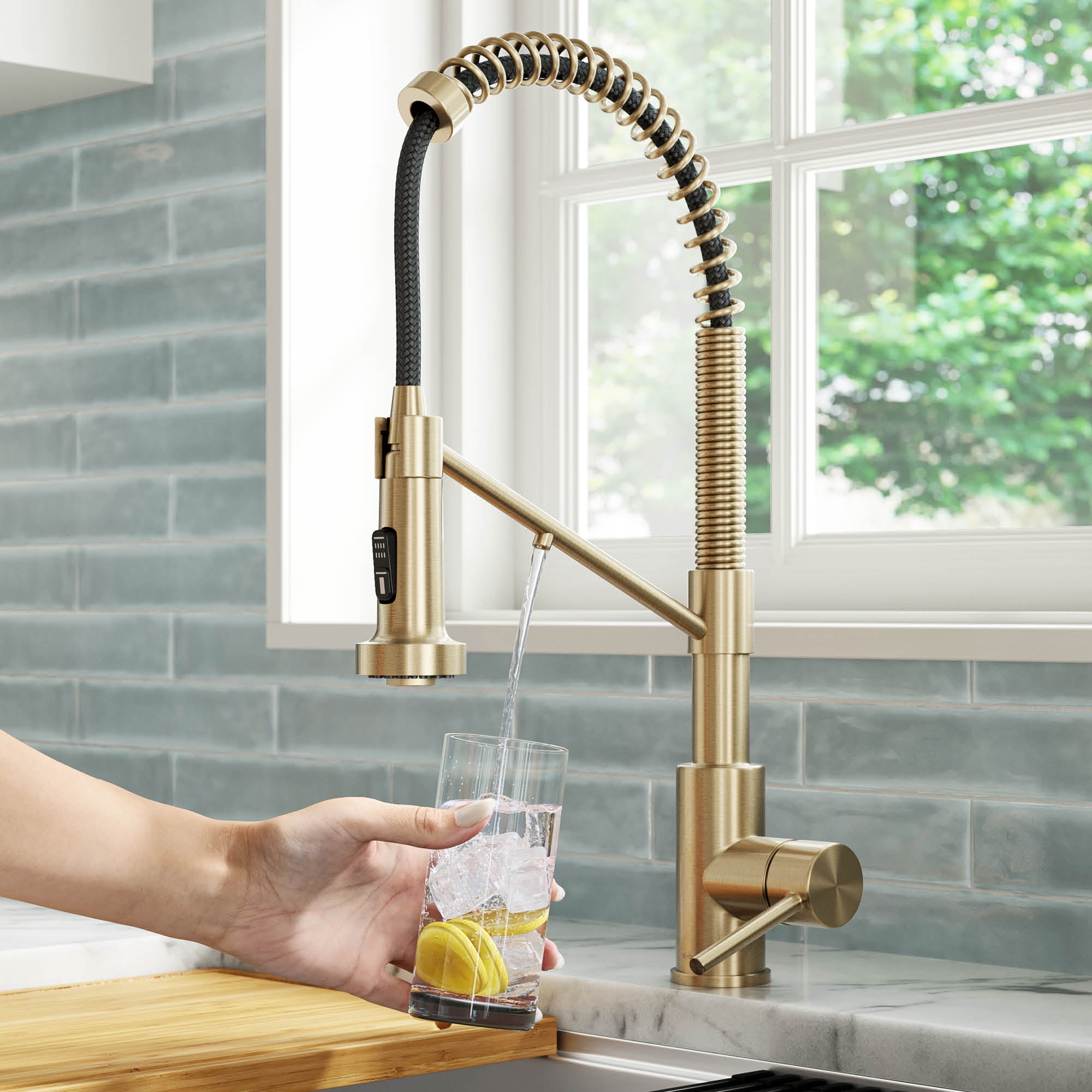 KRAUS Bolden 2-in-1 Commercial Style Pull-Down Single Handle Water Filter Kitchen Faucet for Reverse Osmosis or Water Filtration System in Chrome