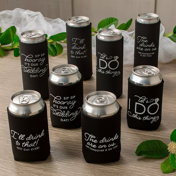 Premium Wedding Sayings Can Cooler Assortment - 24 Pc