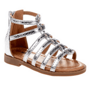 Kensie Girl Silver Snake Embossed Gladiator Sandal Girls Toddler 6