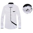 thumbnail image 3 of EIMELI Nouveau Hommes Chemise à Manches Longues Boutonner Travail d'Affaires Smart Robe Formelle Top, 3 of 6