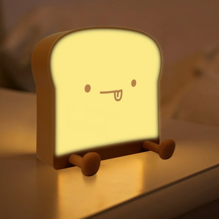 

Toast LED Night Light Dimmable USB Bread Bedside Touch Lamp with Mobile Phone Stand