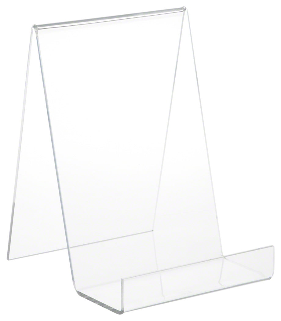 Plymor Acrylic 60-Degree Angle Easel w/ Deep Support Ledges 4.5"x4.5"x3.5" 2 Pck 