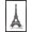 Black Framed Version, variant on Line Art - Eiffel Tower Wall Poster, 14.725" x 22.375"