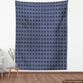 thumbnail image 3 of Chinese Fabric by the Yard Upholstery, Vintage Style Curvy Floral Motif Tile Design Antique Traditional Ornament, Decorative Fabric for DIY and Home Accents, 3 Yards, Dark Blue and White by Ambesonne, 3 of 4